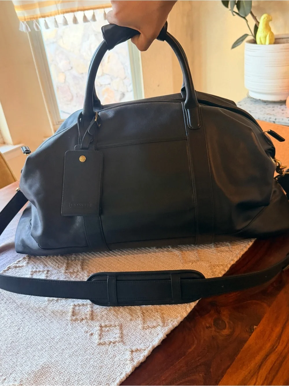 Coach black leather